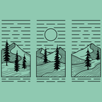 Minimalist 3-Panel Mountains