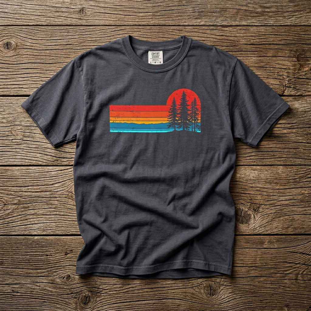 Retro Sunset Pine